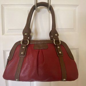 Tignanello deep red leather handbag